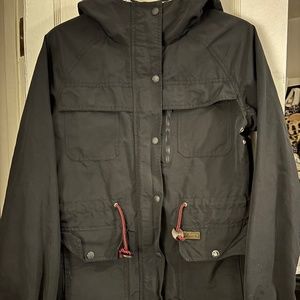 Hunter Rain Coat, size small, black, hooded